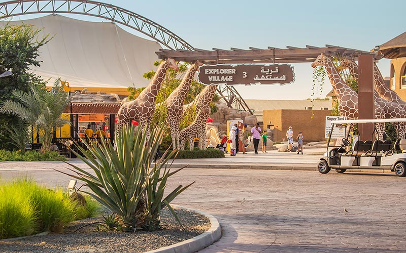 Dubai Safari park, explorer village entrance