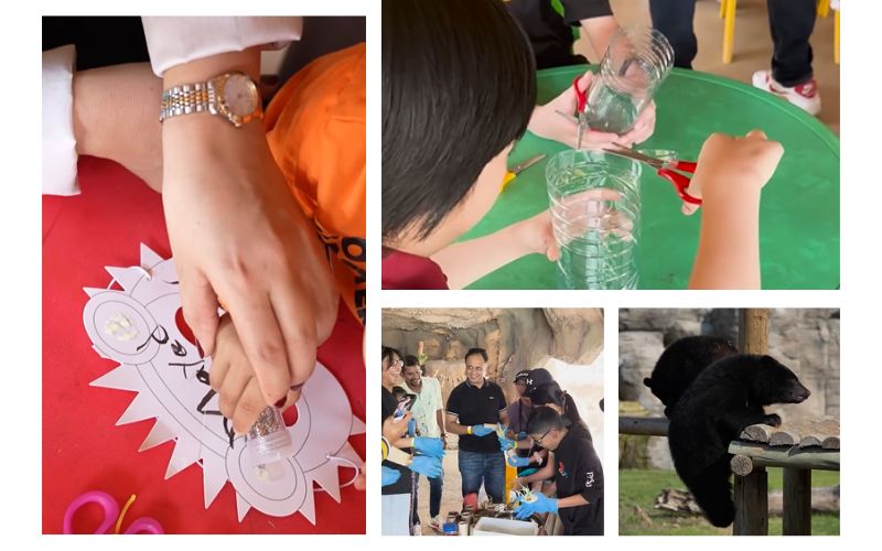 Kids participating in activities during the January workshop at Dubai Safari Park